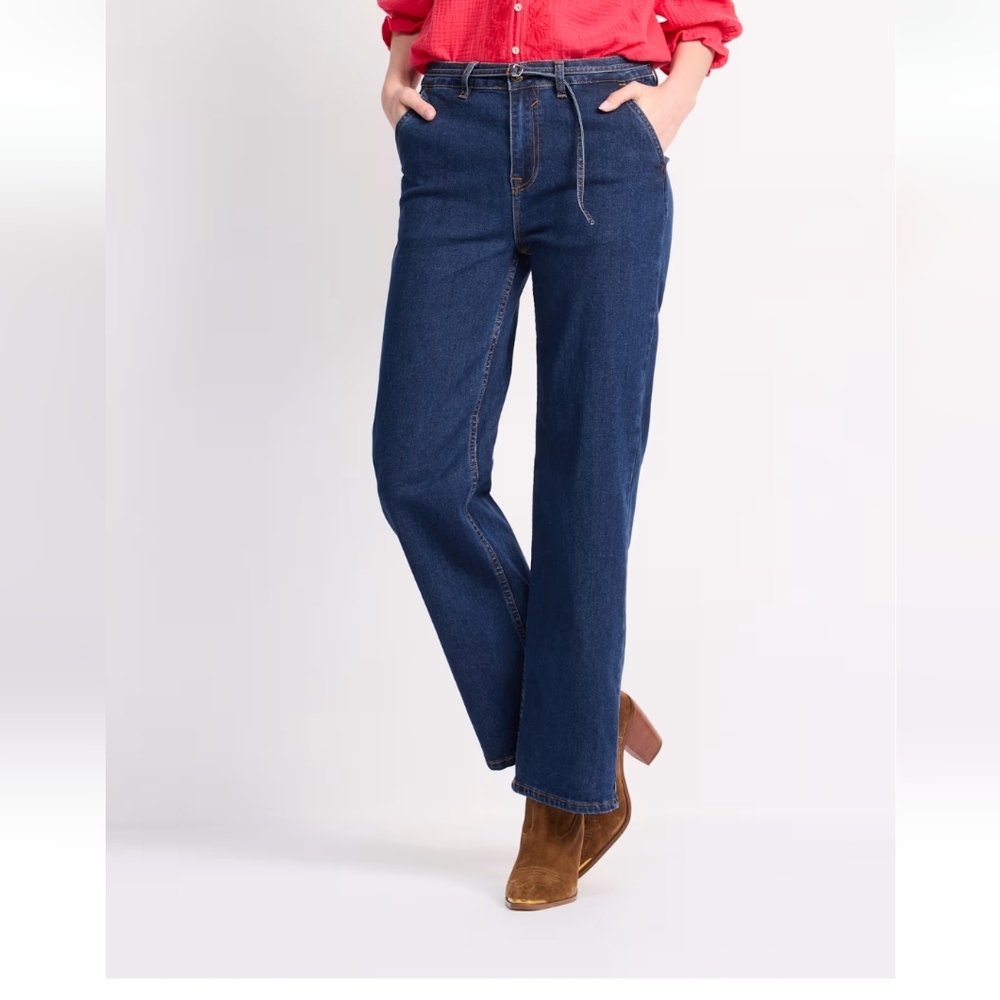 Vigoss Indigo Denim Wide Leg Trousers - Picture 3 of 3